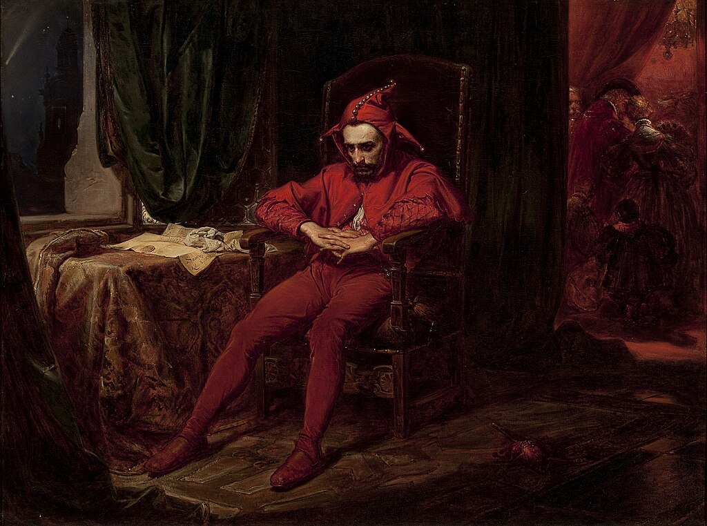 Painting of a student finishing their webmap while friends party in the background